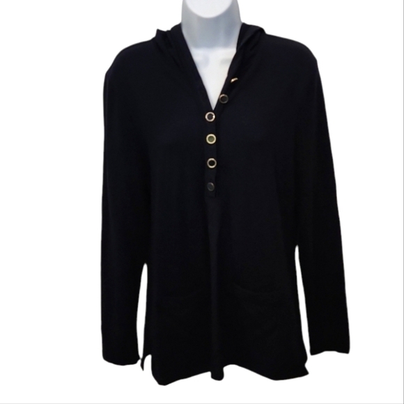 Talbots Gold Button Detail Hoodie - Picture 2 of 8